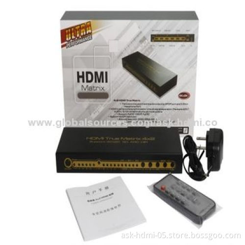 4K 4x2 HDMI Matrix, 3.5mm Headphone Port
